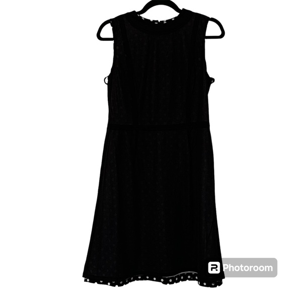 NINE WEST Women’s Black/White Polka Dot Dress Crew Neck Knee Length Flare SIZE 6 - Picture 3 of 15
